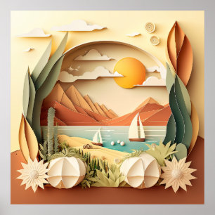 Poster bonito oceano adora 3D aparência