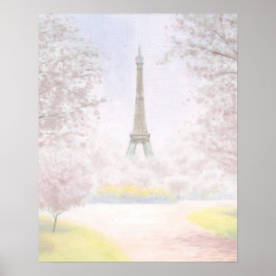 Poster Bonito Paris Em Pastéis