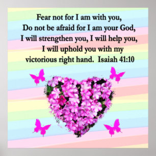 POSTER BONITO PINK FLORAL ISAIAH 41:10 DESIGN