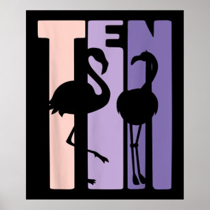 Poster Bonito presente de aniversário de 10 anos Flaming