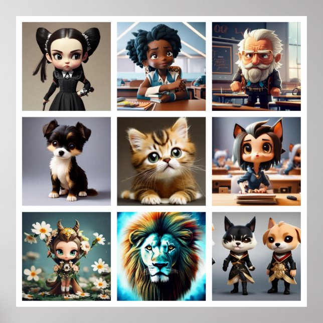 Poster Bonito presente de excelente de gato de cão pessoa (Frente)