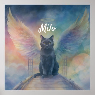 Poster Bonito Presente de Pet Memorial de Gato Negro