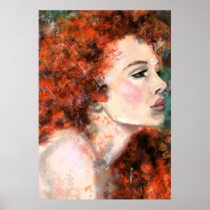 Poster Bonito Redhead - Abstrato - Pintura Original 