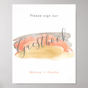 Poster Bonito Sinal de Convidado Minimalista de Casamento