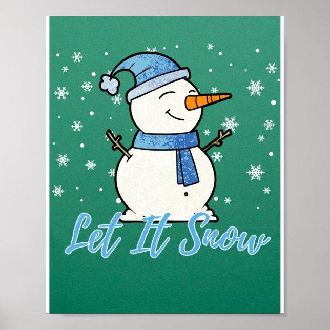 Poster Bonito Snowman Que Neve Feriado De Natal (Frente)