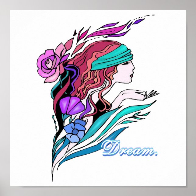 Poster bonito sonho de menina fantasma (Frente)