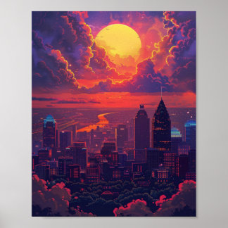 Poster Bonito Sunset Louisville Kentucky EUA