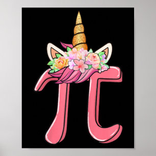 Poster Bonito Unicórnio Face Pi Day Dão Presente Rapariga