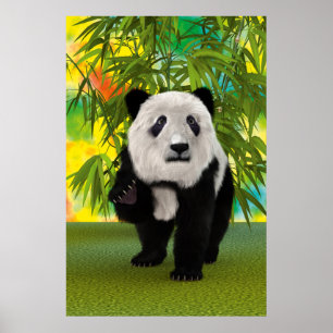 Pôster Bonito Urso de Panda Kawaii Amante de os animais p