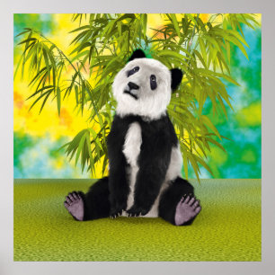 Poster Bonito Urso de Panda Kawaii Amante de os animais p