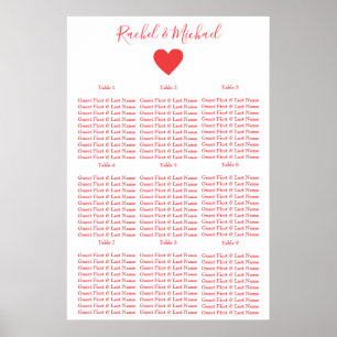 Poster Bonito vermelho e branco