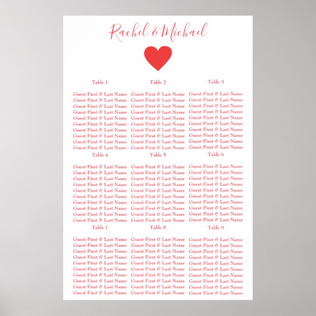 Poster Bonito vermelho e branco (Frente)