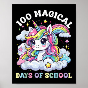 Poster Bonitos 100 Dias De Meninas Escolares Unicórnio 10