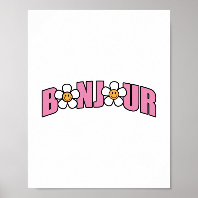Poster Bonjour, Bom Dia Em Francês (Frente)