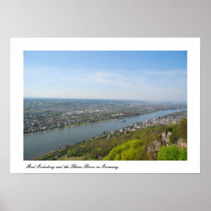 Pôster Bonn Bad Godesberg e o rio Reno