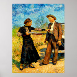 Poster Bonnie and Clyde Fooling Around 1934 AI Painting