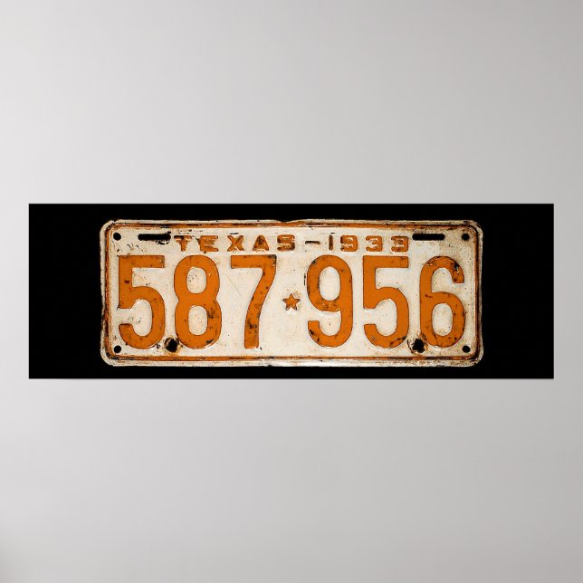Pôster Bonnie & Clyde License Plate (Frente)