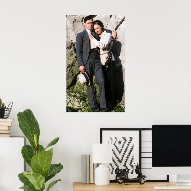 Poster Bonnie E Clyde Embrace 1933 Remastecidos (Escritório em casa)