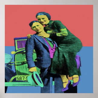 Poster Bonnie e Clyde Pop Art