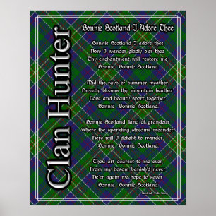 Pôster Bonnie Scotland I Adore The Clan Hunter Tartan