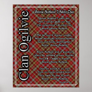 Pôster Bonnie Scotland I Adore The Clan Ogilvie Tartan