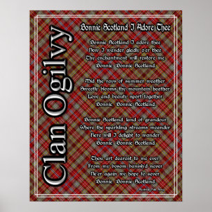 Pôster Bonnie Scotland I Adore The Clan Ogilvy Tartan