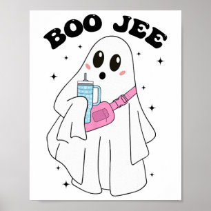 Poster Bono Dia de as Bruxas engraçado Fantasma Boo Jee G