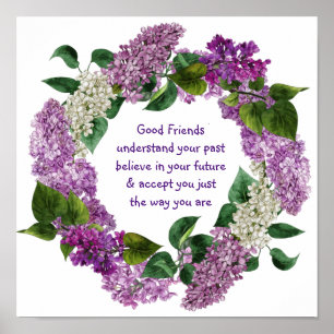 Poster Bons amigos Compreendem citação Inspiracional