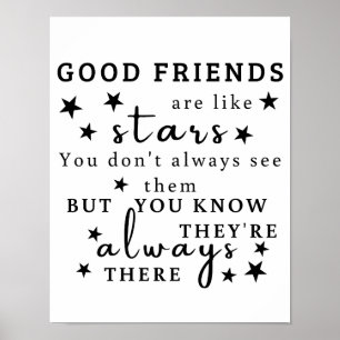 Poster Bons Amigos São Como Estrelas: Arte de Citação de