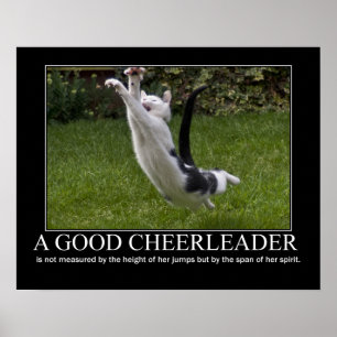 Pôster Bons trabalhos de arte do gato do cheerleader