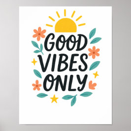Poster Bons Vibes Apenas - Arte de Parede Imprimível Bril