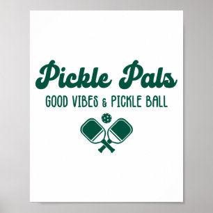 Poster Bons vibes e amigos de pickle ball esportivo engra
