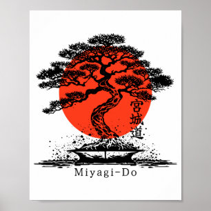 Poster Bonsai Kanji Japonês Miyagi Do T Shi Personalizado