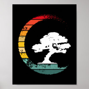 Poster Bonsai Tree Enso Circle Vintage Zen Calligrafia