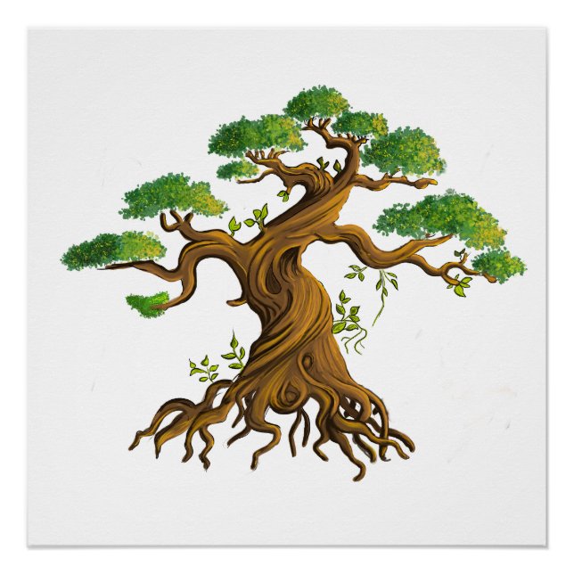 Pôster Bonzaï géant en dessin couleurs (Frente)