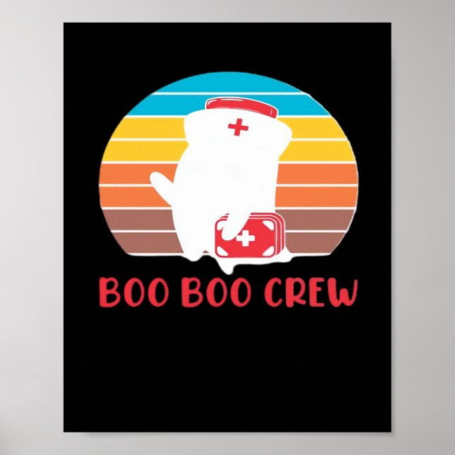 Poster Boo Boo Crew Nurse Funny Ghost Halloween Classic T (Frente)