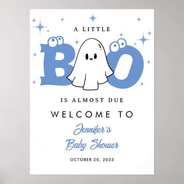 Poster Boo Chá de fraldas de Halloween bem-vindo (Frente)