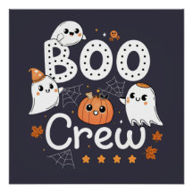 Boo Crew Cute Halloween Fantasmas e Abóbora