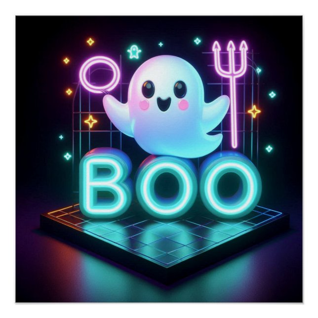 Pôster BOO Doce Fantasma do Halloween (Frente)