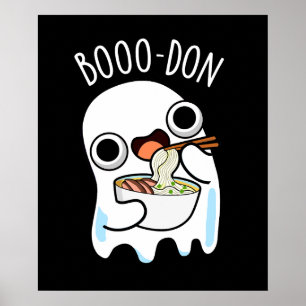 Poster Boo-don Funny Ghost Udon Pun Escuro BG