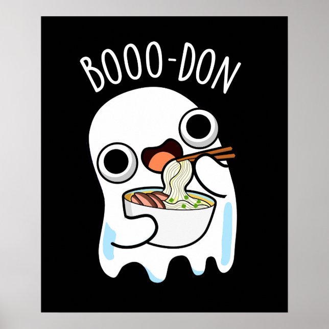 Poster Boo-don Funny Ghost Udon Pun Escuro BG (Frente)