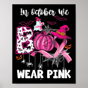 Poster Boo Halloween Bompkin Pink Ribbon Witast Can