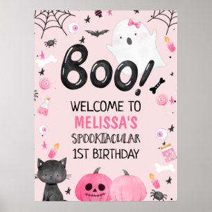 Poster Boo Halloween Boo Halloween, Rosa Negra