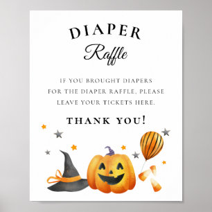Poster Boo Halloween - Fralda Raffle - Sinal