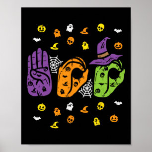 Poster Boo Mãos Símbolo Americano Orgulho Asl Hallowe