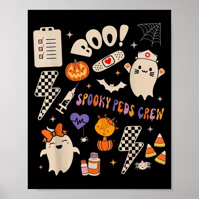 Poster Boo Soky Peds Crew Ghost Pediatric Nurse Halloween (Frente)