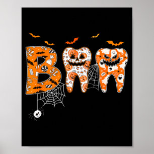 Poster Boo th Abóbora Dentista Higienista Dental Hallowee