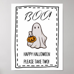 Poster Boo! Trick ou Treine o Sinal de Doces Por Favor To