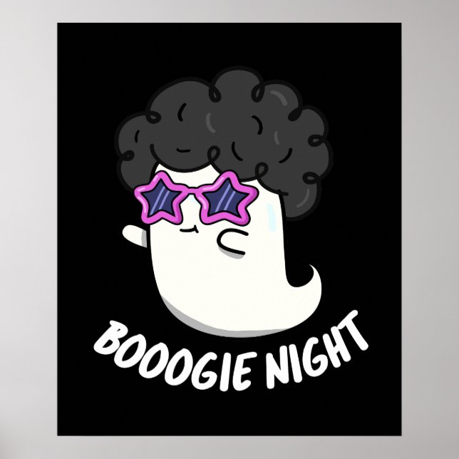 Poster Boogie Night Dia de as Bruxas engraçado Ghost Pun  (Frente)