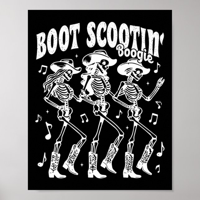 Poster Boogie Retro Western Skeleton Dancing (Frente)